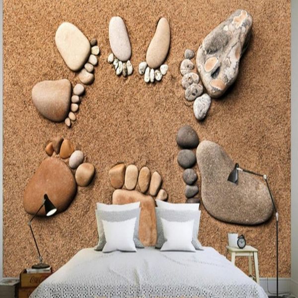 

wallpapers drop custom po wallpaper 3d stereo stone foot beach background wall mural el children room