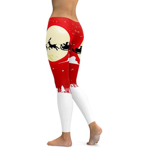 

women's pants & capris 2021 year gift christmas leggings tree snow printing slim low waist workout fitness women holiday trousers, Black;white