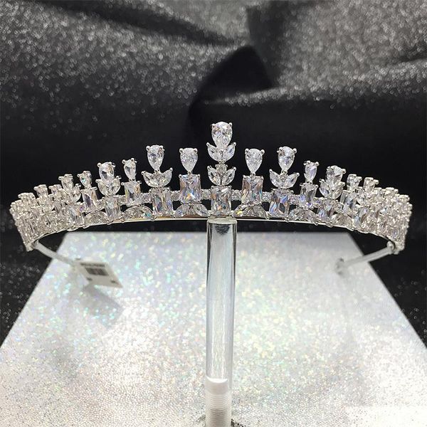 

hair clips & barrettes tirim crystal tiara crown bride headbands women girl headpiece prom ornaments wedding head jewelry bridal accessories, Golden;silver