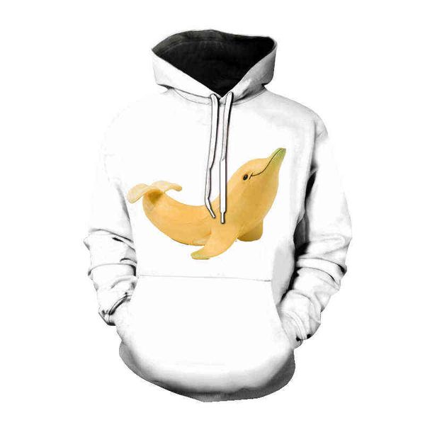 

banana funny design dolphin duck 3d printed hoodie men women hoodies streetwear harajuku sweatshirts oversized boys girls g1214, Black