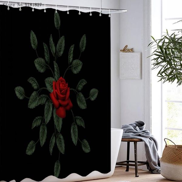 

print red flowers shower curtains plants sunflowers home curtain fabric waterproof polyester bohemian decor