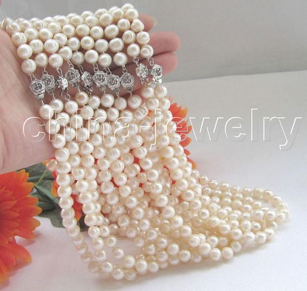 

pendant necklaces wholesale 10pieces 17" 8-9mm natural white round freshwater pearl necklace>>>girls choker necklace, Silver