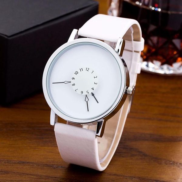 

wristwatches fashion creative watch women leather band quartz watches montres femme horloge dames horloges vrouwen, Slivery;brown
