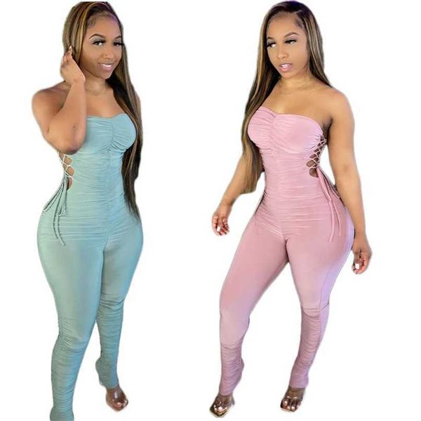 

rompers womens jumpsuit summer product solid colot skinny high waist pencil pants club outfits 210525, Black;white