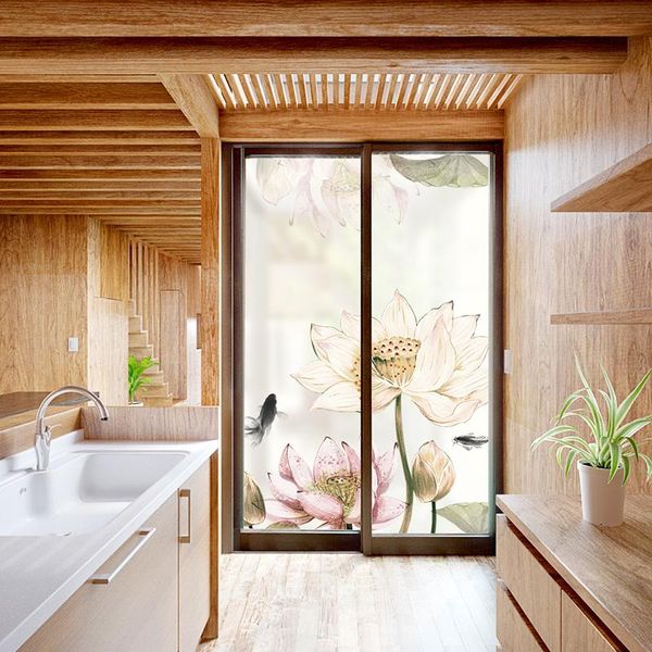 

window stickers static frosted glass living room chinese style light opaque shade bedroom decoration film