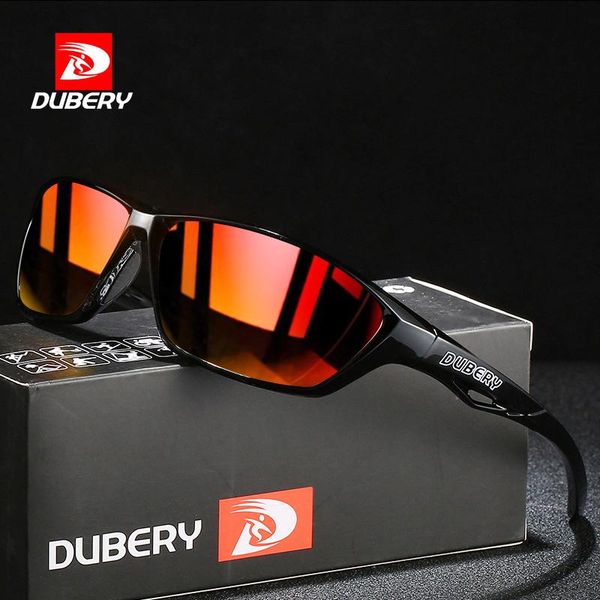 

sunglasses dubery fashion sport style polarized men sports sun glasses lightweight frame uv400 goggles c3, White;black