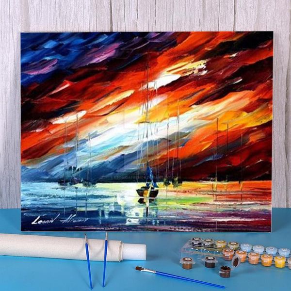 

paintings touch horizon paint by numbers package acrylic paints 40*50 paiting handmade adults handiwork handicraft drawing