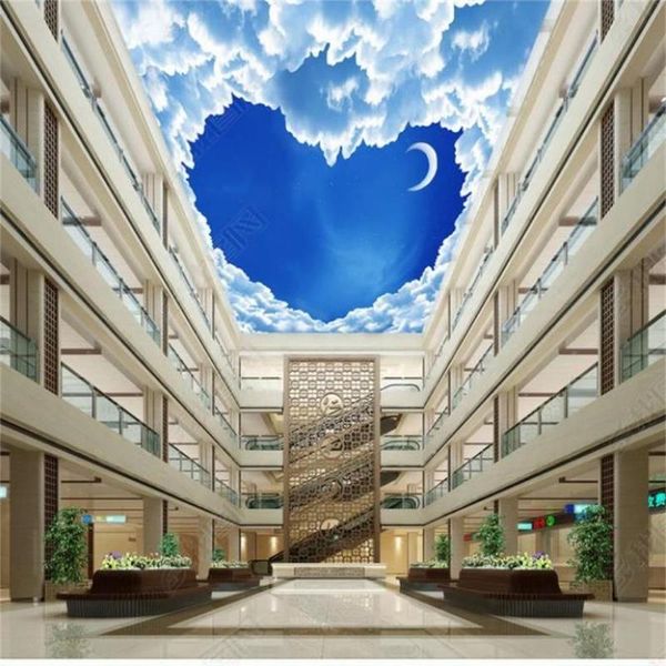 

wallpapers custom size 3d po wallpaper living room bed ceiling mural dream heart moon cloud picture backdrop wall sticker