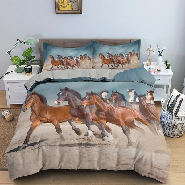 

galloping horse bedding sets animal printing comforter duvet cover set single king  size bedclothes drop