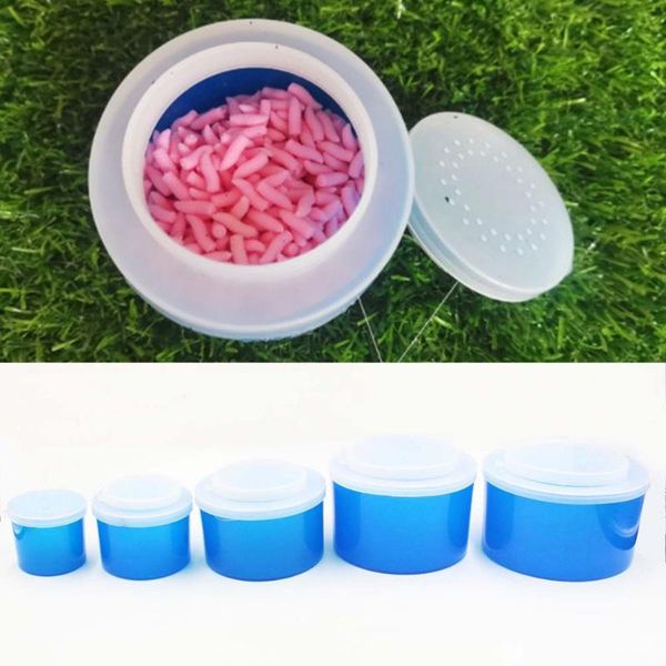 

fishing accessories 5pcs maggot bait boxes with breathable fitting lids earthworm bloodworm container box pesca iscas fish tackle tools