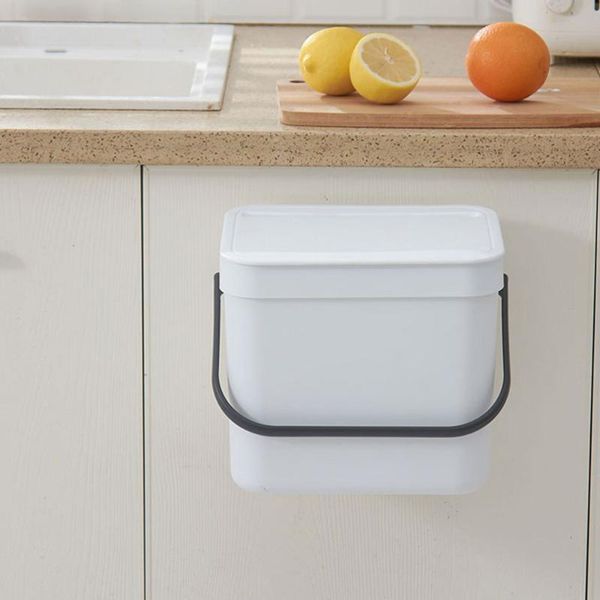 

waste bins simple kitchen garbage bin portable with lid wall-hanging container trash can holder rack for ho