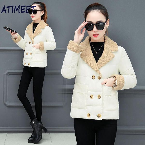 

women filling cotton jacket autumn and winter casual style woman parkas female coats women's down &, Black