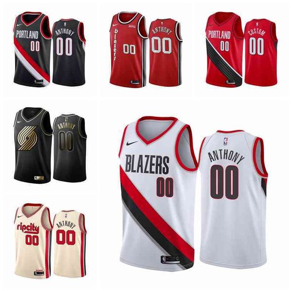 

basketball jersey portlandtrailblazerscarmelo anthony 2020-21 cream, Black