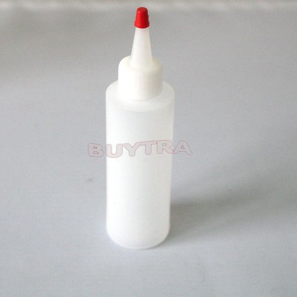 

storage bottles & jars small 4 oz clear round squeeze dispensing bottle with removable red cap refillable for glue