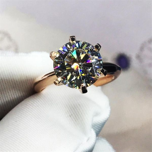 

cluster rings 2021 solitaire 1.5ct lab diamond ring original 925 sterling silver engagement wedding band for women men 24k gold jewelry, Golden;silver