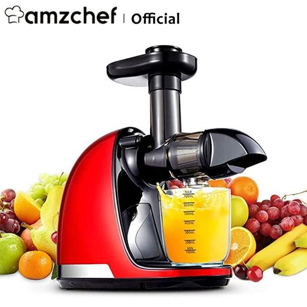 

juicers amzchef masticating juicer zm1501 bpa-quiet motor reversing function slow for vegetables fruits with cleaning brush