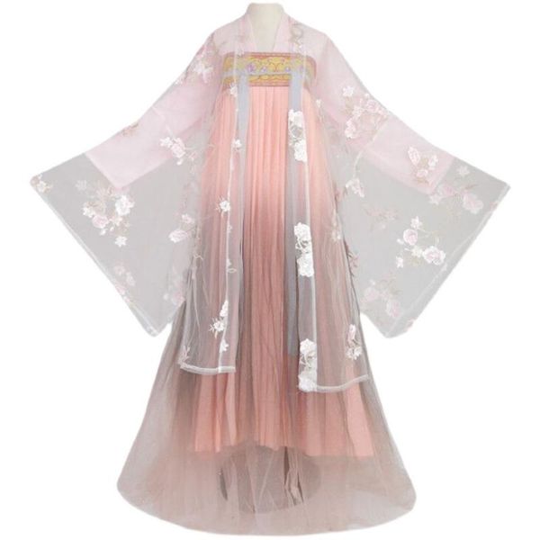 

decorative objects & figurines cy cherry blossom embroidery super fairy hanfu chinese style tang suit elegant chest-high dress three-piece
