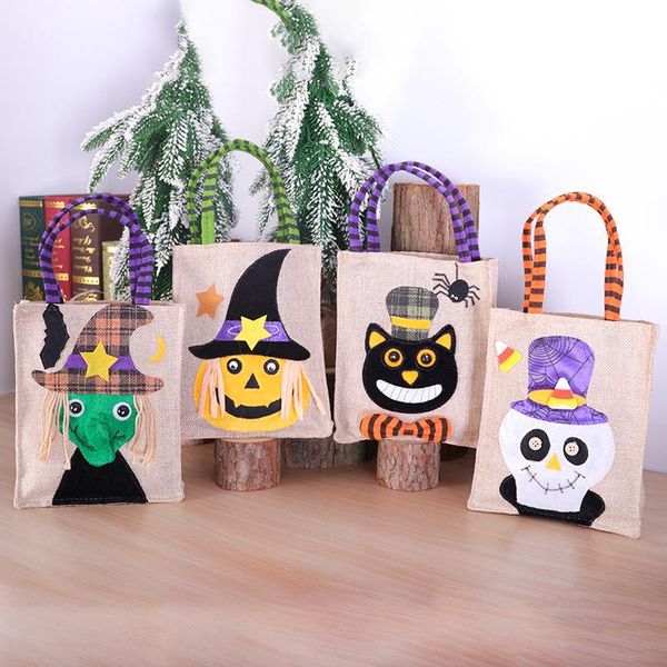 

christmas decorations 2021 halloween burlap pumpkin witches gift candy cookie storage pouch kids trick or treat festival party children dres