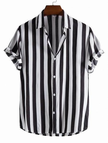 

men vertical striped button up shirt d7ve#, White;black