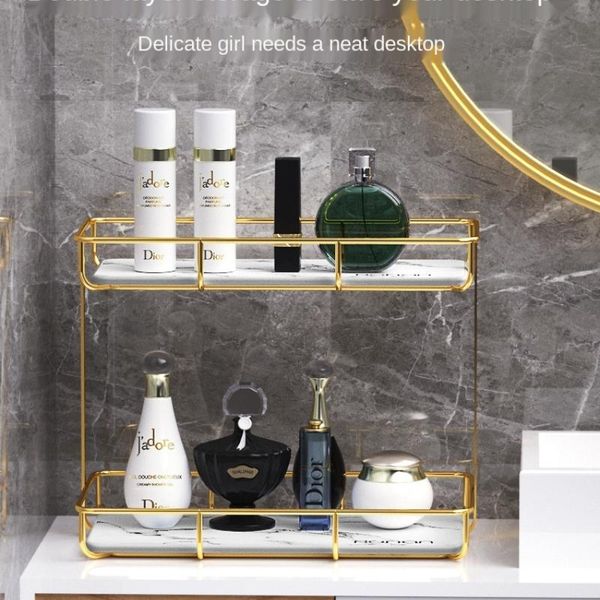 

set-up bathroom nordic gold storage rack box tabletoilet wash desk bottles & jars