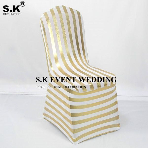 

chair covers banquet bronzing coated spandex cover stretch for wedding event decoration