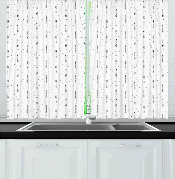 

curtain & drapes black white abstract kitchen curtains minimalist arrow pattern polka dots design for cafe decor