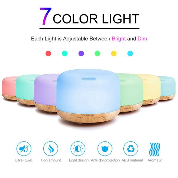 

fragrance lamps air humidifier essential oil diffuser 300ml 500ml ultrasonic cool mist maker fogger led lamp aroma electric