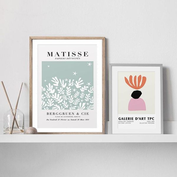 

paintings henri matiss abstract coral cutout print the dance painting museum exhibition poster wall art for living room bedroom home decor