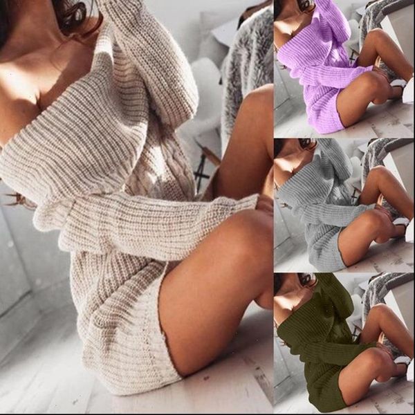 

winter dress slash neck womens sweater casual loose long version knitted pullovers arrival ins s 3xl gmw07, White;black