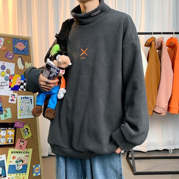 

men's hoodies & sweatshirts lifenwenna autumn fashion embroidered sweatshirt men loose oversized streetwear hip hop fleece warm male 5x, Black