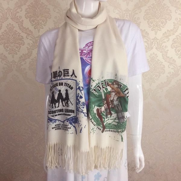 

party masks attack onian scarf anime women boys girls imitation cashmere autumn winter warm tassel shawl soft wrap gift
