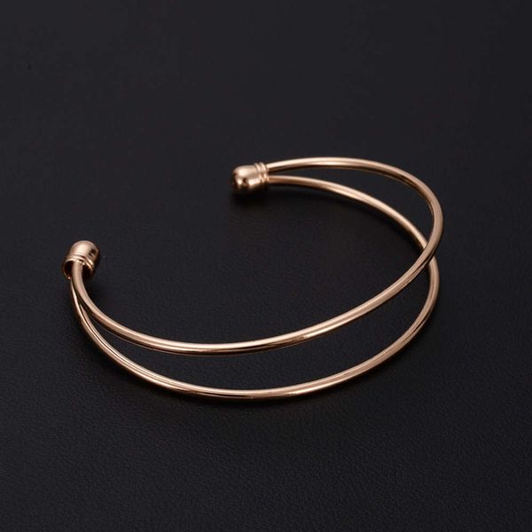 

hand catenary diy accessories color copper bracelet hollow double line bracelet simple hair crown ring material 62mm, Golden;silver
