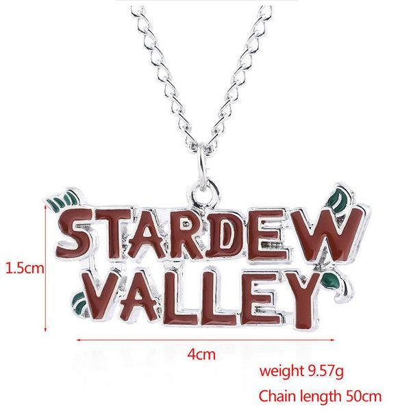 

pendant necklaces game stardew valley for men leather rope chain letter male women jewelry gifts yt117, Silver
