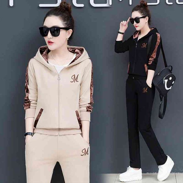 

hoodie 3 piece set outfits womenpant fashion tracksuits korea plus size lounge wear fall clothes, White