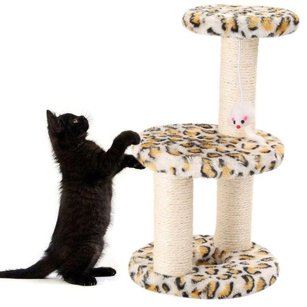 

cat toys leopard color pet toy sisal three-layer disc climbing frame stairs70