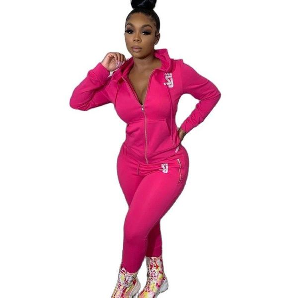 

women's two piece pants fashion tracksuit women 2021 sports lounge wear set for women's hooded casual sweater two-piece, White