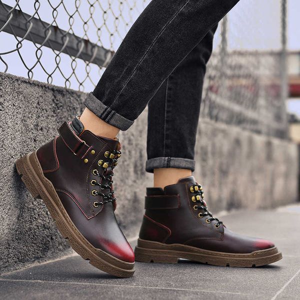 

snow boots men's 2021 autumn and winter fashion work cloth sho men's busins warm large, Black
