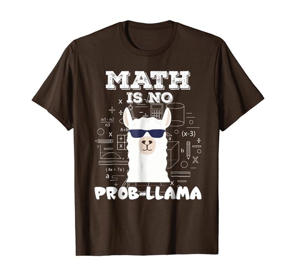 

math is no prob-llama back to school tshirt llama, White;black