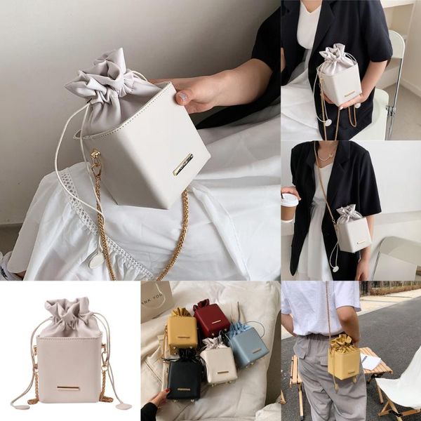 

evening bags mini box design pu leather crossbody for women 2021 luxury chain shoulder handbags ladies summer travel lipstick purses