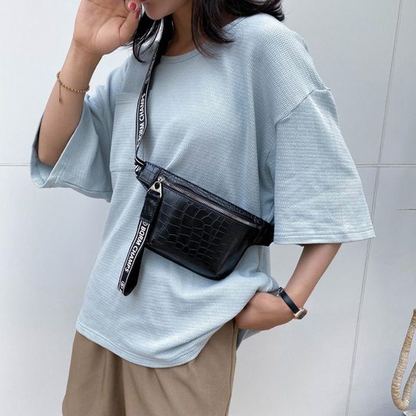 

fashion belt bags for women alligator pattern waist bag lady pu leather fanny pack female solid bumbag travel crossbody