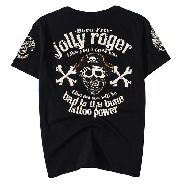 

men's t-shirts american syle skull prining fashion loose shor sleeve shir summer op qualiy pure coon funny shir men m-4xl 036e, White;black