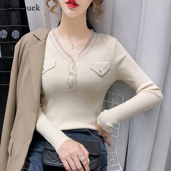 

women's sweaters autumn winter long sleeve knitted sweater women pullover fashion solid womens casual v-neck jumper 11210, White;black