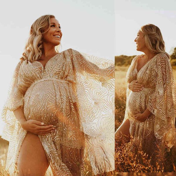 

bohemian lace maternity dress for wedding maternity gown for p shoot pgraphy session baby shower pregnancy boho style aa220309, White