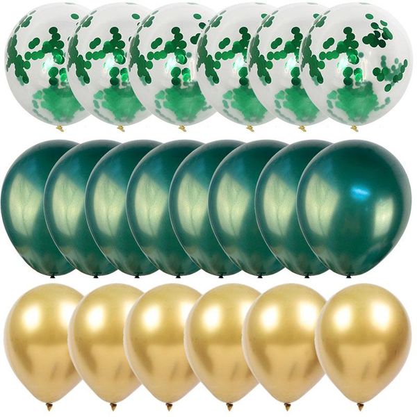 

20pcs metallic chrome bean ink green ballon confetti balloon safari jungle party wild one birthday decoration baby shower