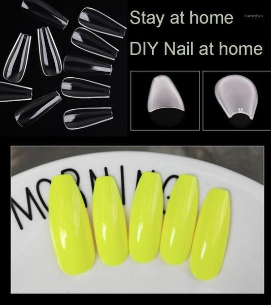 

600pcs/bag false nails natural/transparent coffin fake manicure for extension&protection nail art1