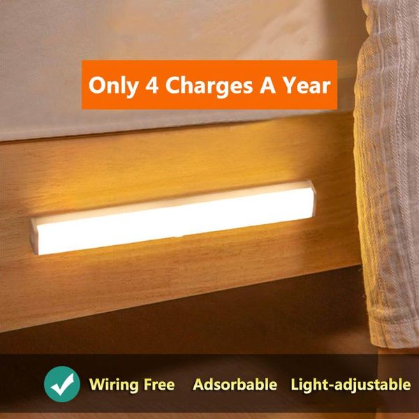 

ultra-thin 21/30/50cm pir motion sensor led under cabinet light usb rechargeable wardrobe cupboard wall lamp closet night