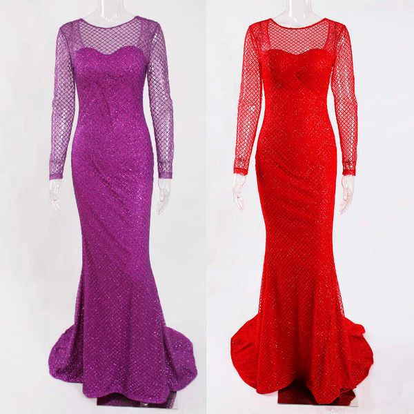 

2021silver gold plaid o neck party maxi dresses bodycon glitter hollow out full sleeved floor length elegant night club dress, Black;gray