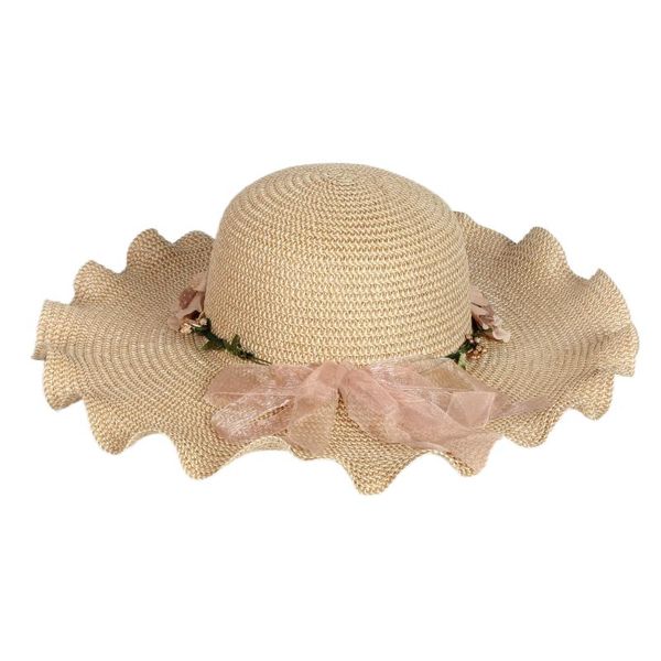 Широкие шляпы Оптовые летние солнечные пляжные дамы Дамские бумаги из гибких шапок Женщины соломенная весна осень с цветами и бахнотом равнины