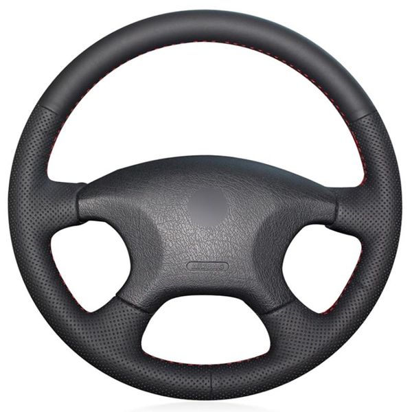 

black pu faux leather diy hand-stitched car steering wheel cover for elysee c-elysee xsara picasso covers