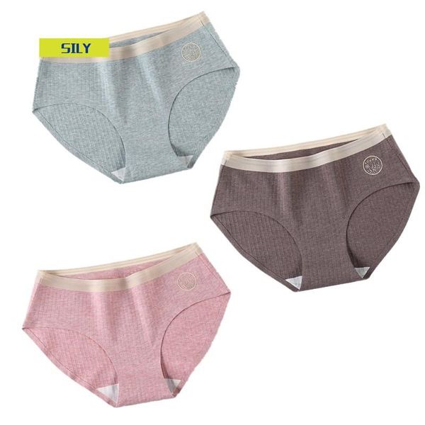 

women's panties 3 pcs/set seamless cotton underwear women panty soft for female skin-friendly comfort lingerie briefs, Black;pink